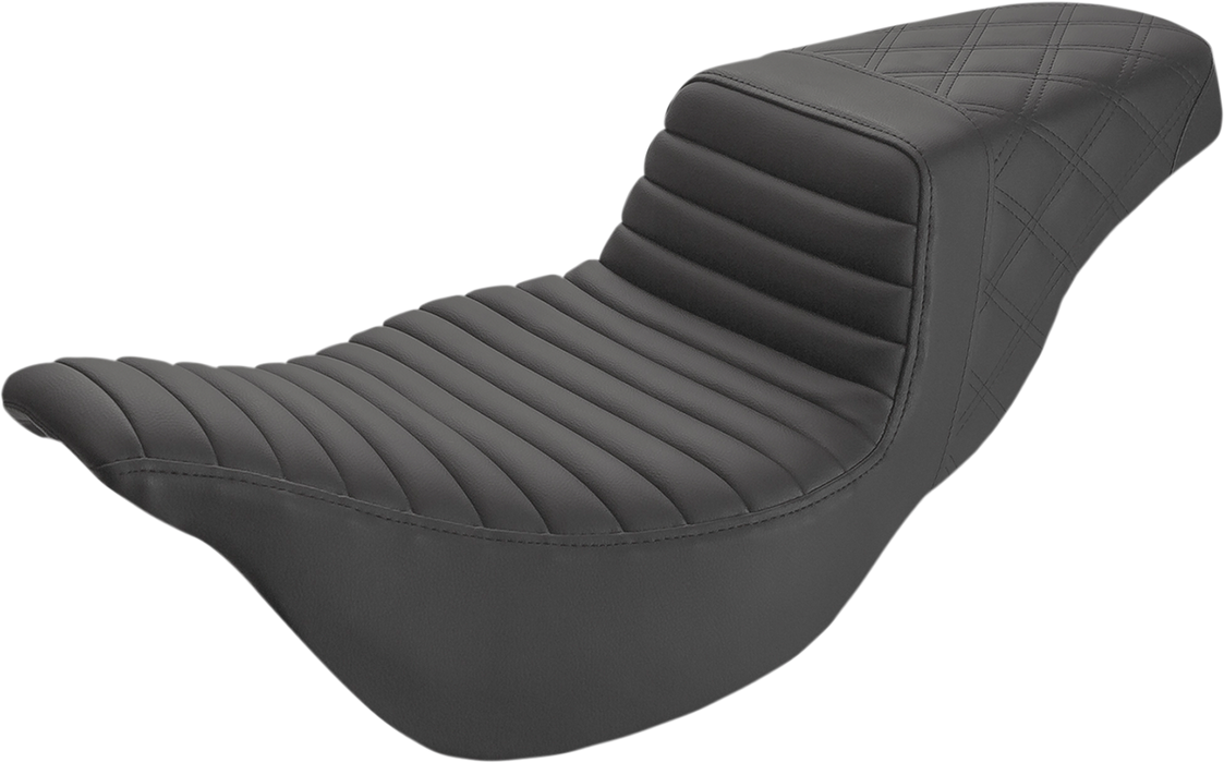 Step-Up Seat - Extended Reach - Front Tuck-n-Roll/Rear Lattice Stitch - Black - FL '08-'24