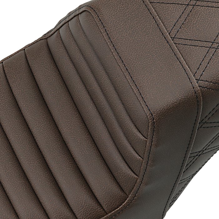 Step-Up Seat - Front Tuck-n-Roll/Rear Lattice Stitch - Brown
