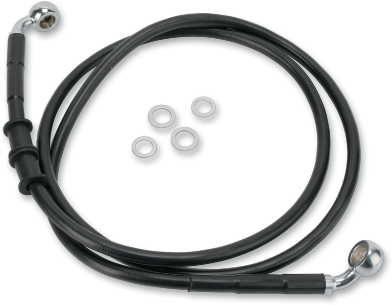 Brake Line - Front - Black - +4" - '10-'15 FXDWG