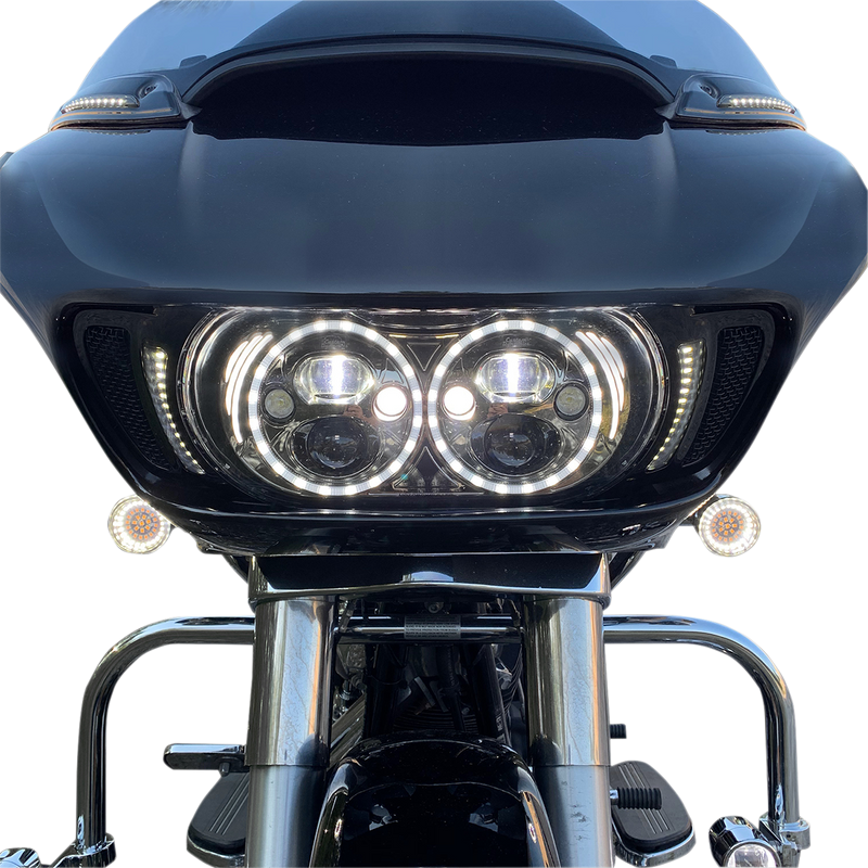 Bullet-Style Dual Front Turn Signal Insert - White - Amber