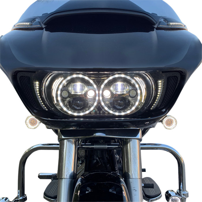 Bullet-Style Dual Front Turn Signal Insert - White - Amber