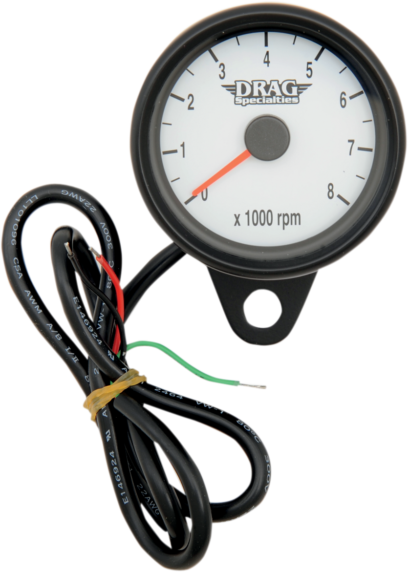 Mini Electronic Tachometer - White - Backlit LED Black Face - 2.4 ...