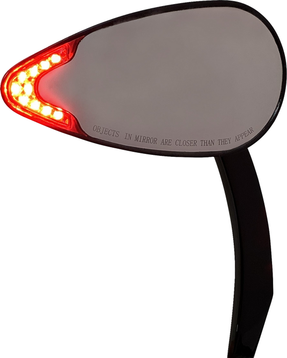Mirrors - Side View - with LED Turn Signal - Black - Pair