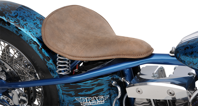 Spring Solo Seat - Large - Low-Profile - Brown w/ Perimeter Stitch