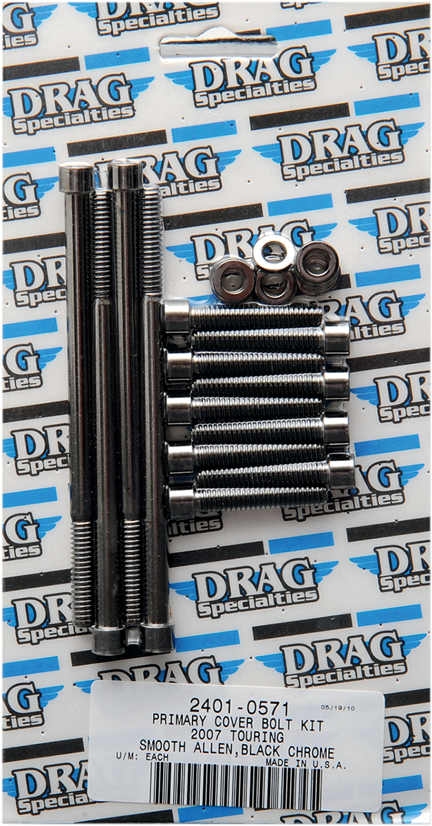 Bolt Kit - Primary Cover - Smooth - Black/Chrome - '07-'16 Touring
