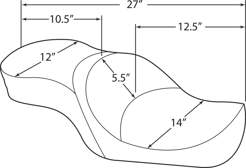 Low-Profile Touring Seat - Wide - Pillow - XL '04-'22