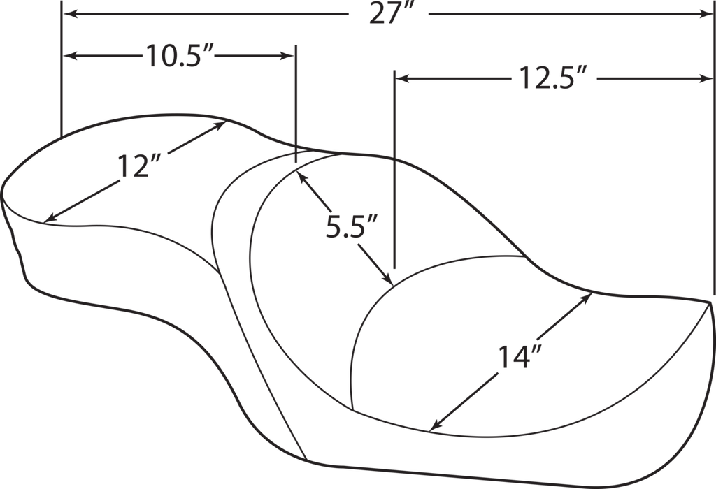Low-Profile Touring Seat - Wide - Pillow - XL '04-'22