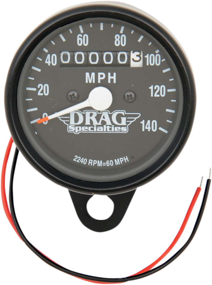 2.4" MPH Mini LED Mechanical Speedometer/Indicators - Black Housing - Black Face - 2240:60