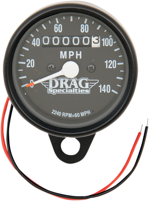 2.4" MPH Mini LED Mechanical Speedometer/Indicators - Black Housing - Black Face - 2240:60