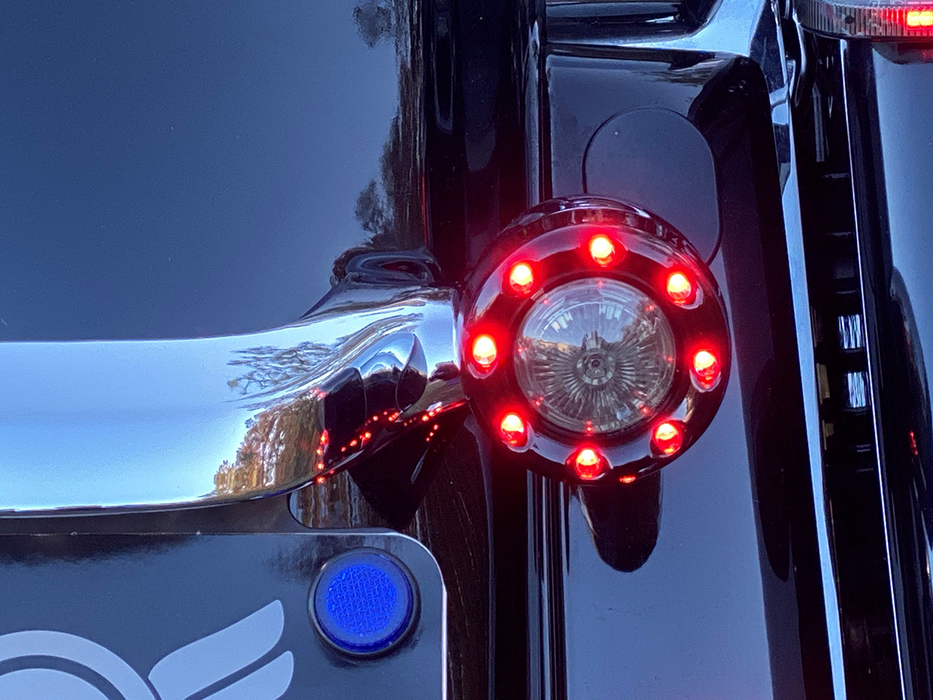 Bullet Turn Signal 1157 - Black - Red Lens