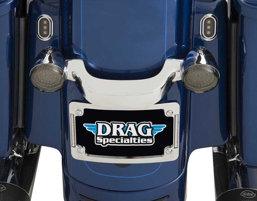 Tri-Radius License Plate Frame with Flushmount LEDs - Chrome