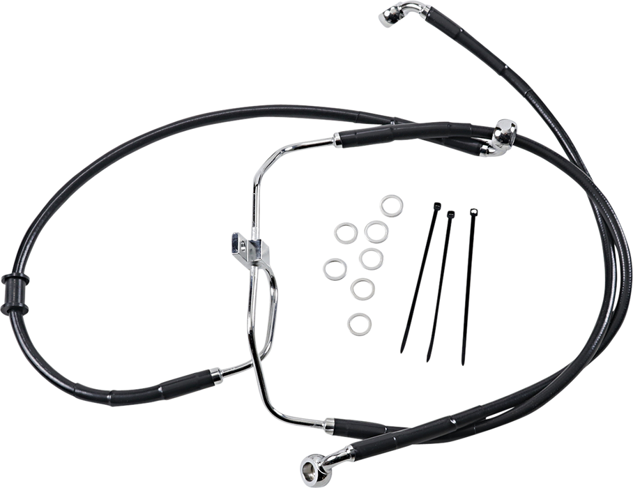 Brake Line - Front - Black - +2" - FXDF '08-'17