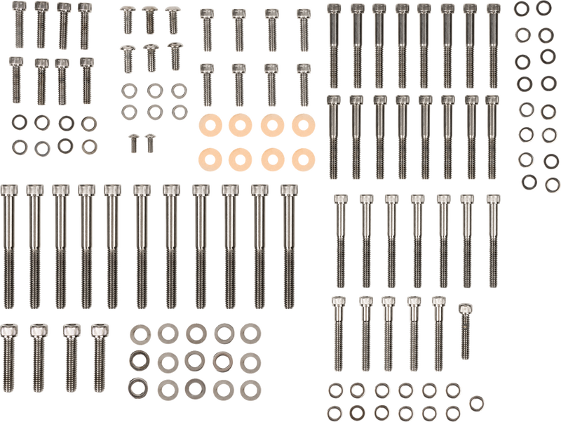 Bolt Kit - Complete Motor - Knurled/Socket-Head - Black/Chrome - '04-'21 Sportster