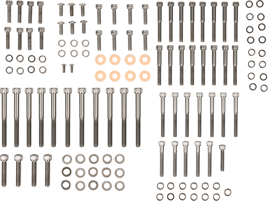 Bolt Kit - Complete Motor - Knurled/Socket-Head - Black/Chrome - '04-'21 Sportster