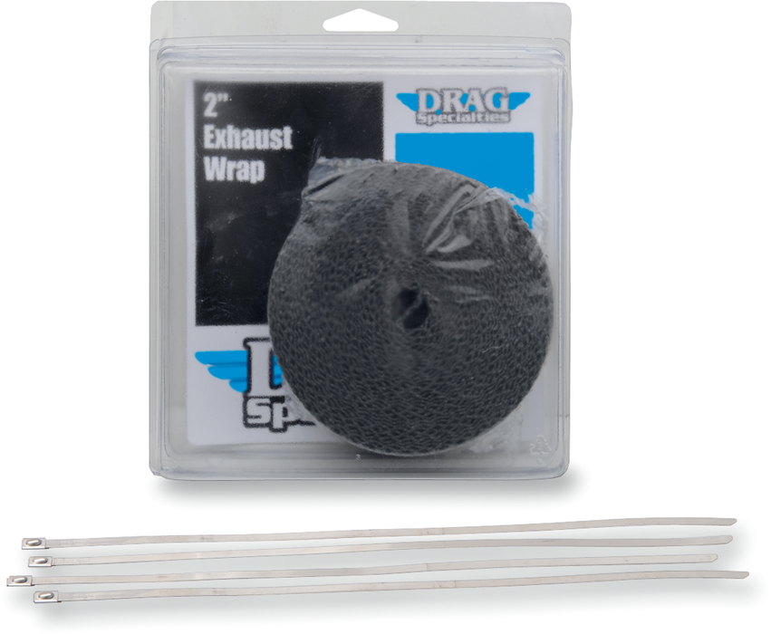 Exhaust Heat Wrap Kit with Ties - Black - 2" x 25'