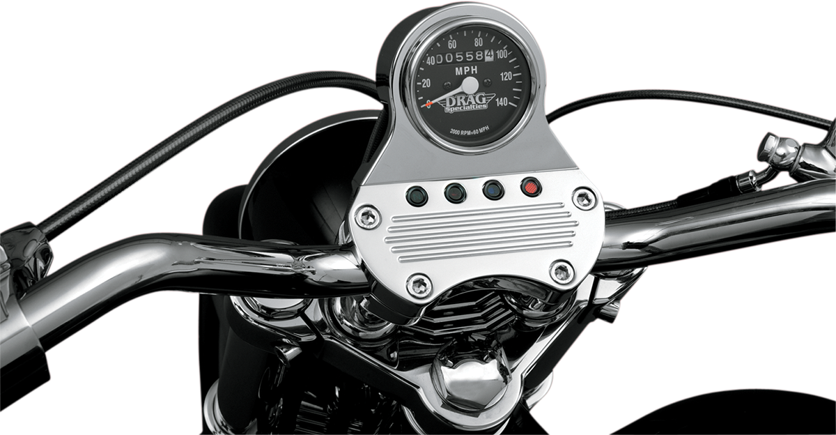 2.4" MPH Mini LED Mechanical Speedometer/Indicators - Chrome Housing - Black Face - 2:1