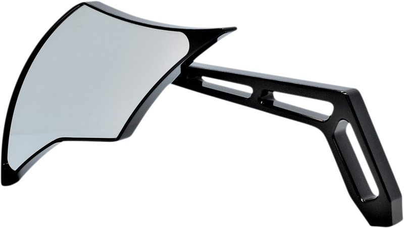 Mirror - Weekend Warrior - Side View - Cut-Out/Flame Head - Oblong - Black - Left