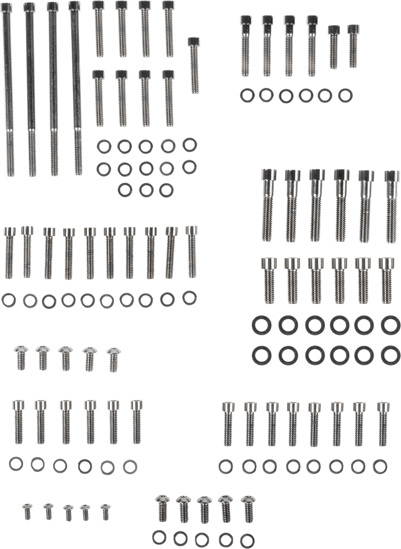 Bolt Kit - Complete Motor - Smooth/Socket-Head - Black/Chrome - '07-'16 Touring
