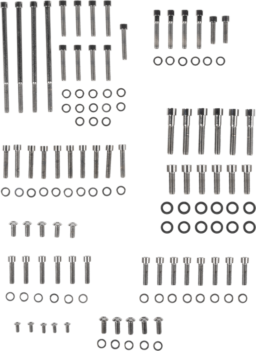 Bolt Kit - Complete Motor - Smooth/Socket-Head - Black/Chrome - '07-'16 Touring