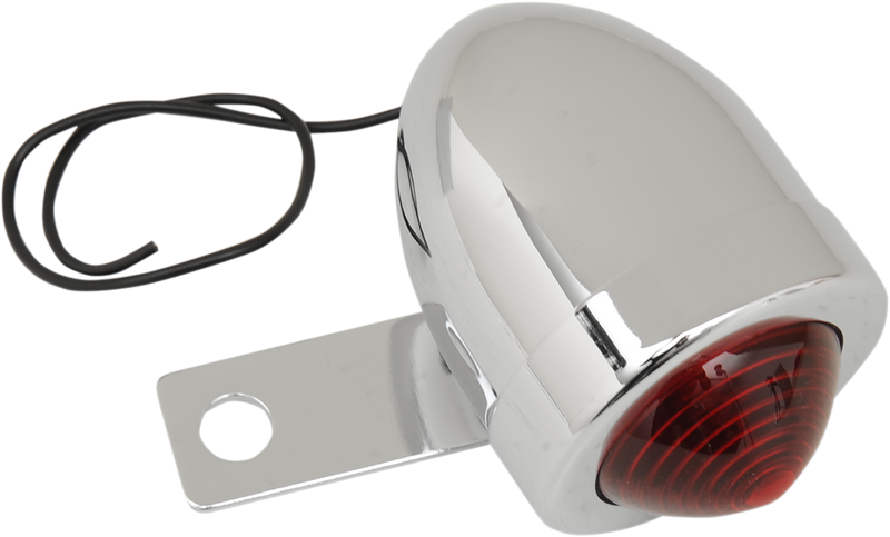 Bullet Light - Side-Mount - Left - Red Lens - Chrome