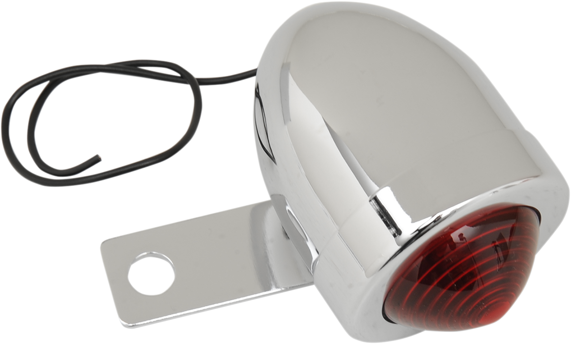 Bullet Light - Side-Mount - Left - Red Lens - Chrome