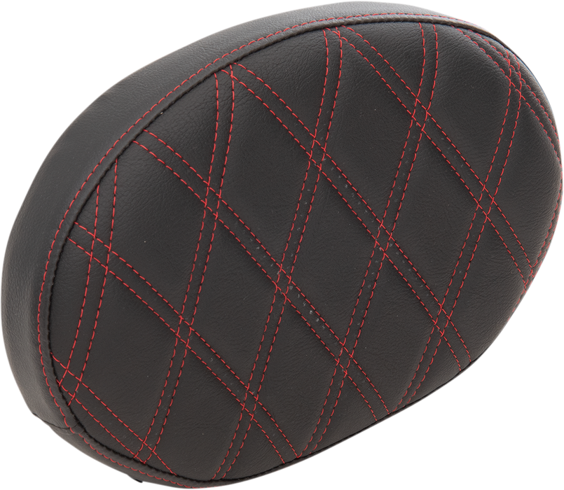 Oval Sissy Bar Pad - Double Diamond - Red Stitch - FL '99-'22