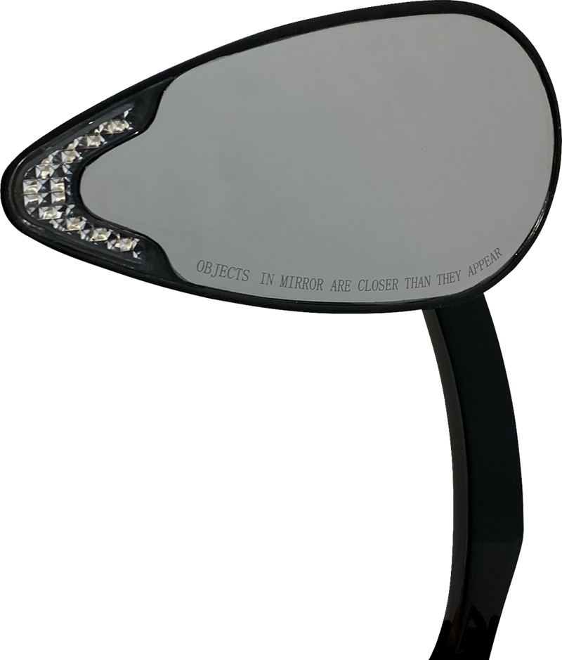 Mirrors - Side View - with LED Turn Signal - Black - Pair