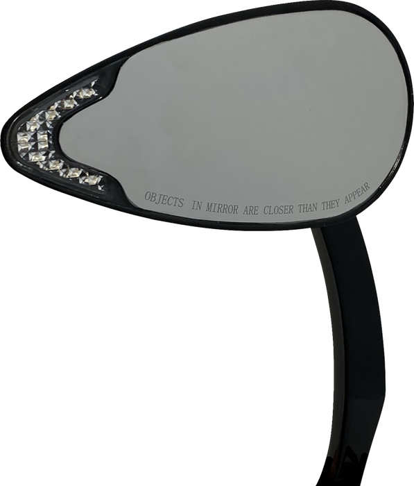 Mirrors - Side View - with LED Turn Signal - Black - Pair
