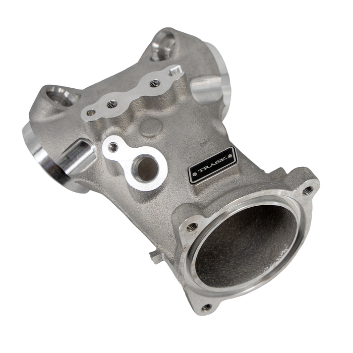 Trask billet intake manifold for Harley-Davidson motorcycles.