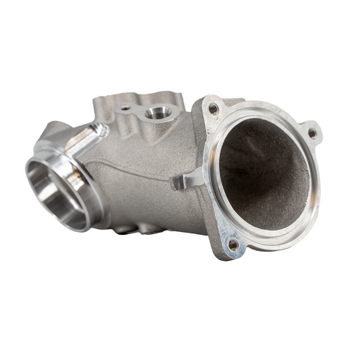 Trask billet intake manifold for Harley-Davidson motorcycles side view.