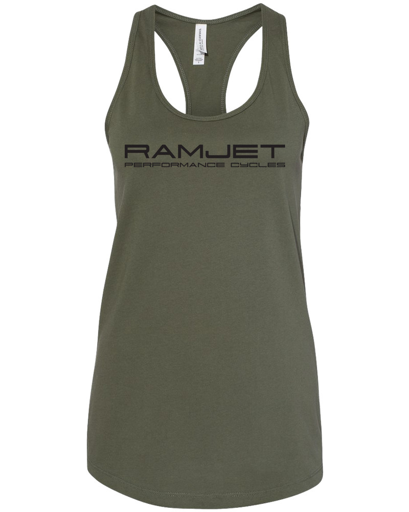 RAMJET WOMENS RAZOR BACK TANK - MILITARY GREEN