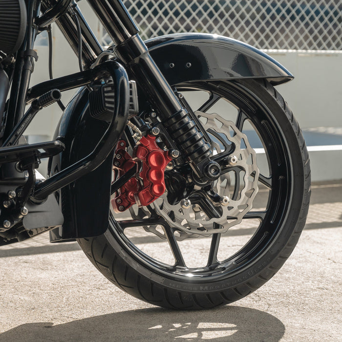 6-Piston Differential Bore Brake Calipers, 11.8" Red