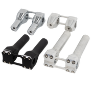 Trask Assault Risers - Chrome, black, and raw. 