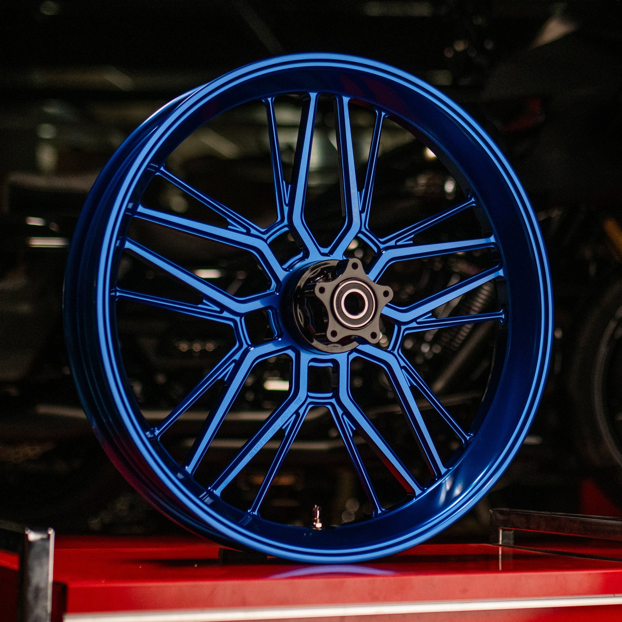 Split Spoke Forged Wheels, Blue — Ramjet Racing