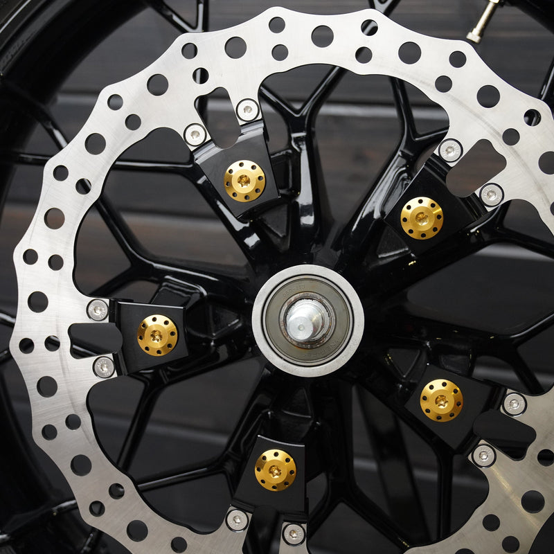 Titanium Floating Rotor Bolts, FLT Touring / Gold