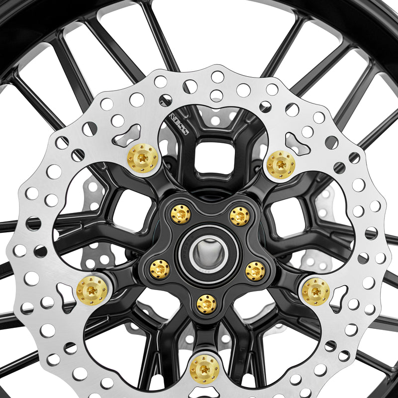 Titanium Floating Rotor Bolts, FLT Touring / Gold