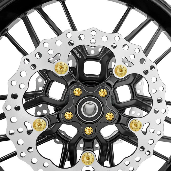 Titanium Floating Rotor Bolts, FLT Touring / Gold
