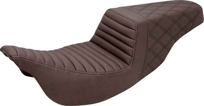 Step-Up Seat - Front Tuck-n-Roll/Rear Lattice Stitch - Brown - FL '08-'24