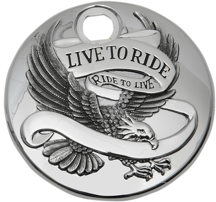 "Live to Ride" Console Door - Chrome with Gold