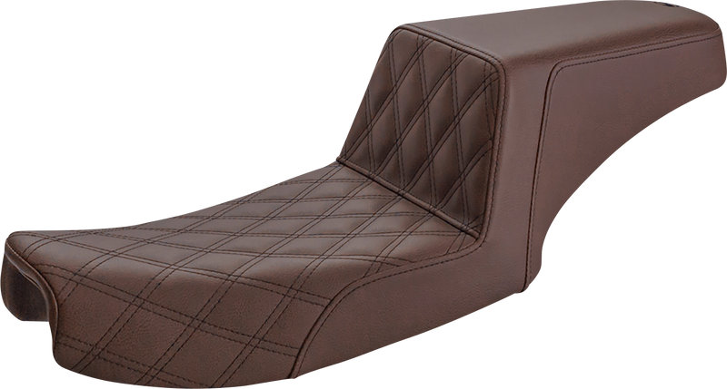 Step-Up Seat - Front Lattice Stitch - Brown - Dyna