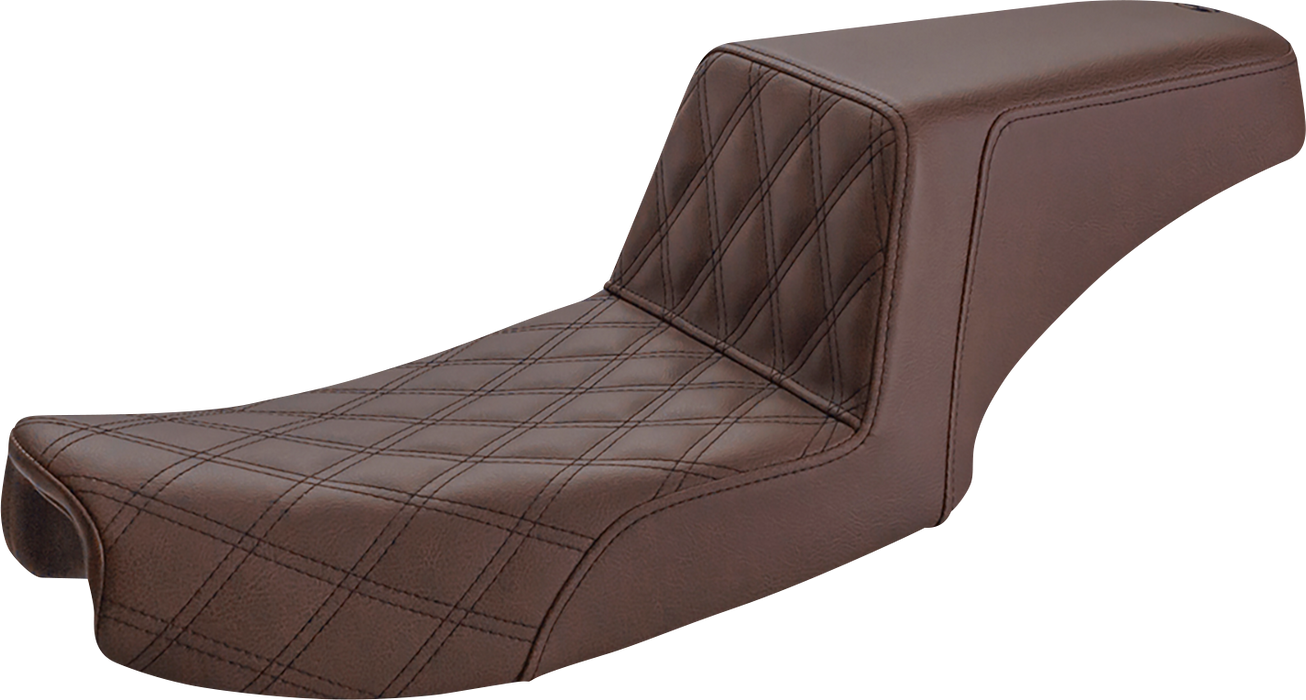 Step-Up Seat - Front Lattice Stitch - Brown - Dyna