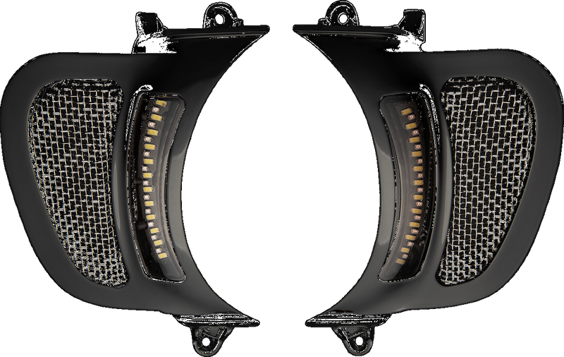 LED Vent Insert - Amber/White - Black w/ Stainless Mesh