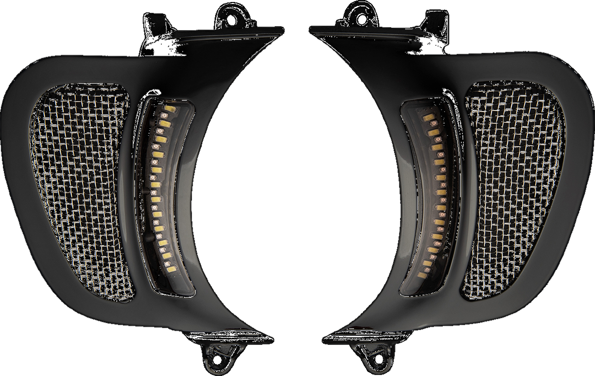 LED Vent Insert - Amber/White - Black w/ Stainless Mesh — Ramjet Racing