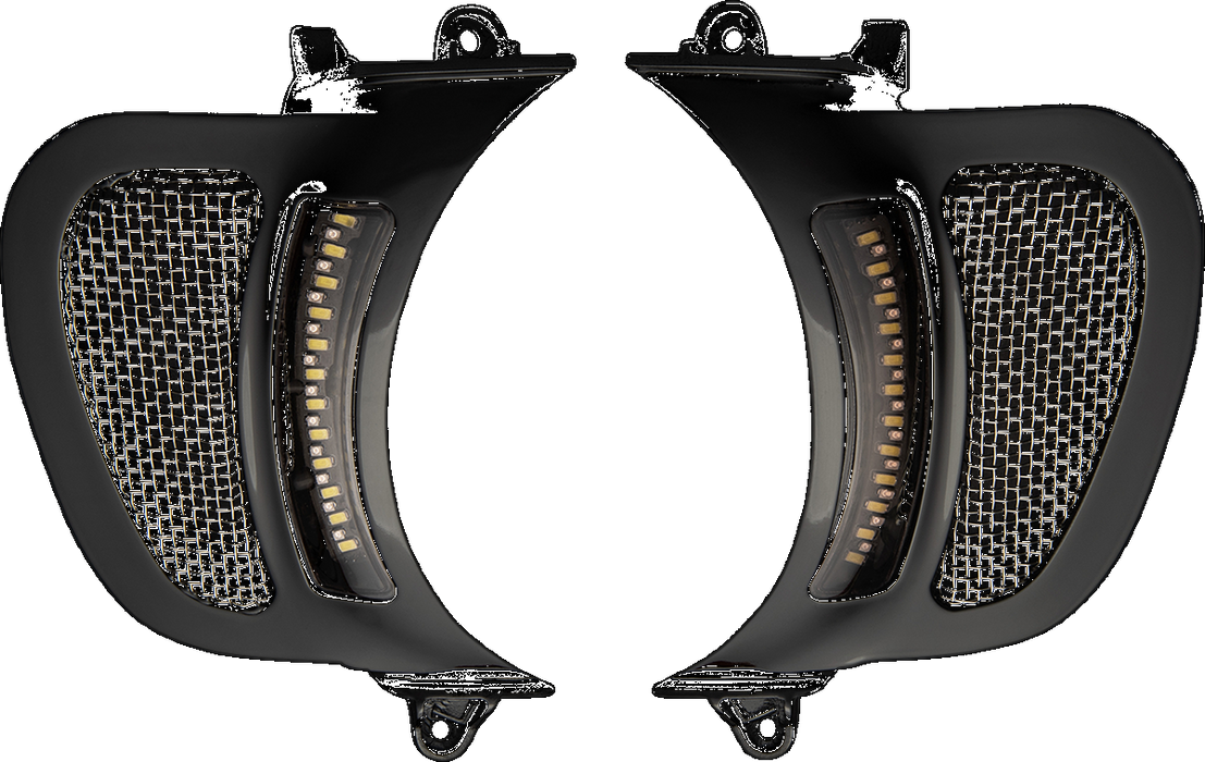 LED Vent Insert - Amber/White - Black w/ Black Mesh