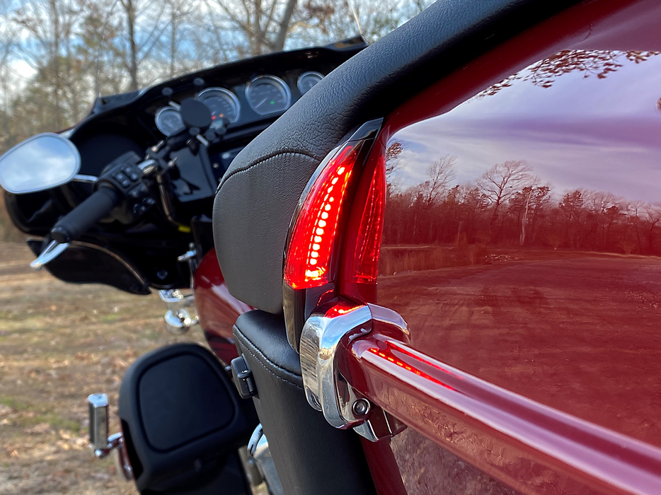 Sequential Tour Pak Seat Back Rest LED Lights - Black/Red - FLH