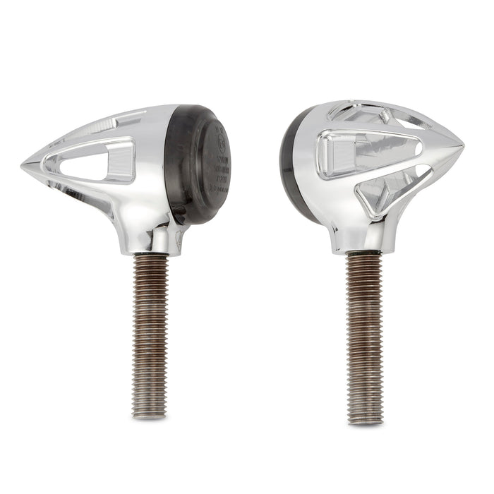 1" Teardrop LED Indicator Lights, Chrome