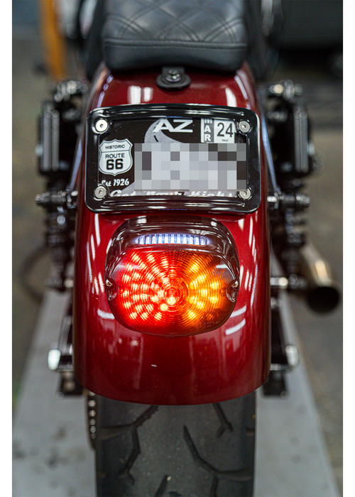 HS Superflat Black LED Tail Light For Custom Streetfighter & Cruiser Motorcycles