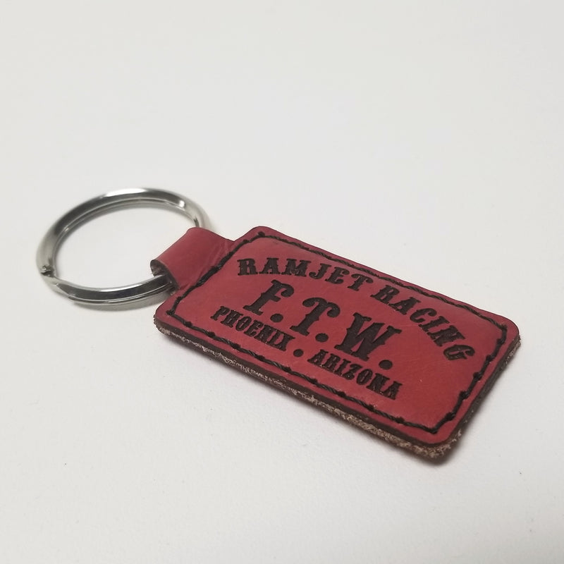 Ramjet Racing Red Leather Key Chain