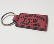 Ramjet Racing Red Leather Key Chain