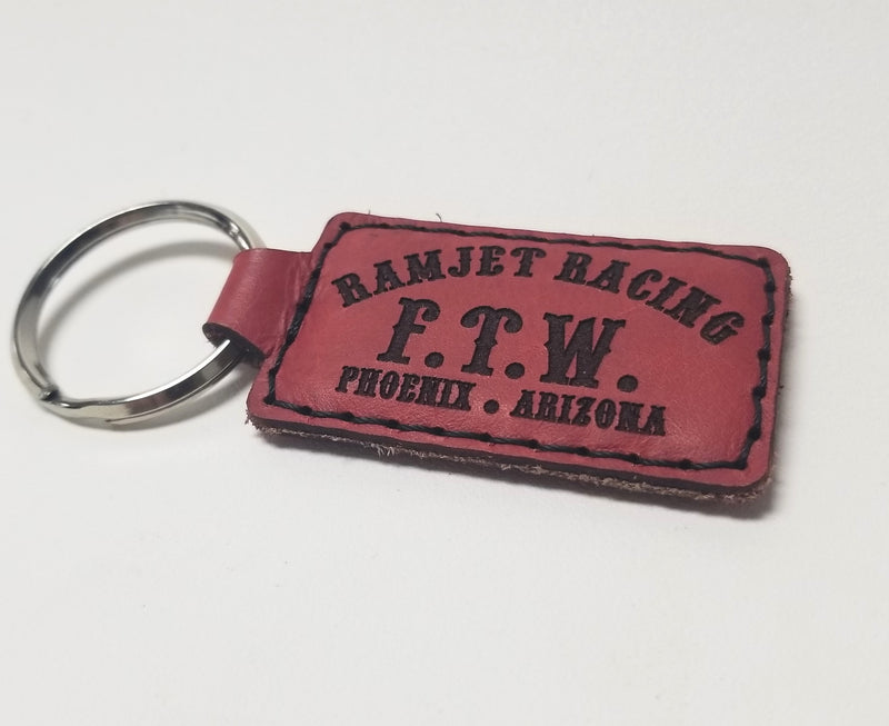 Ramjet Racing Red Leather Key Chain